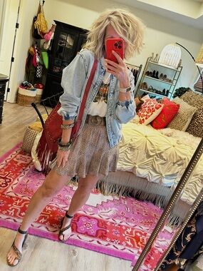 Women's Collarless Denim Jacket